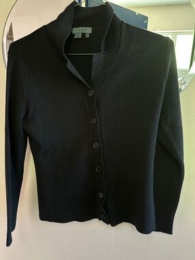 Zara Black Button-Front Knit Cardigan